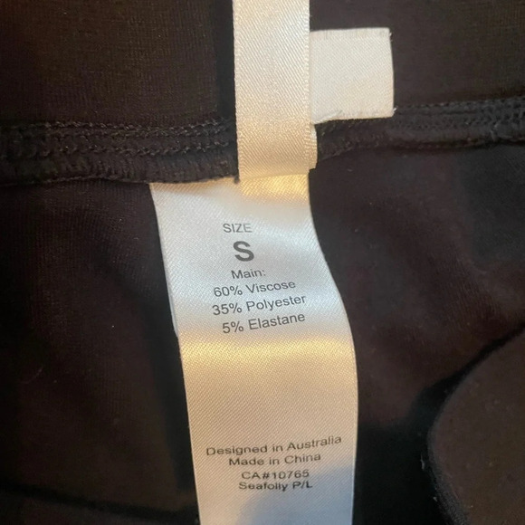 Seafolly Black Splendour Flare Pant Stretch Kick Flare Pull-On Pant Size Small - Picture 6 of 7